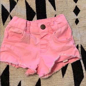 Hot pink toddler distressed shorts